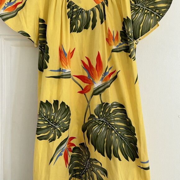 New Blue Hawaii Dress Size 2xl Hawaiian Sunny Yellow Tropical Floral MuMu NWT - Picture 3 of 10